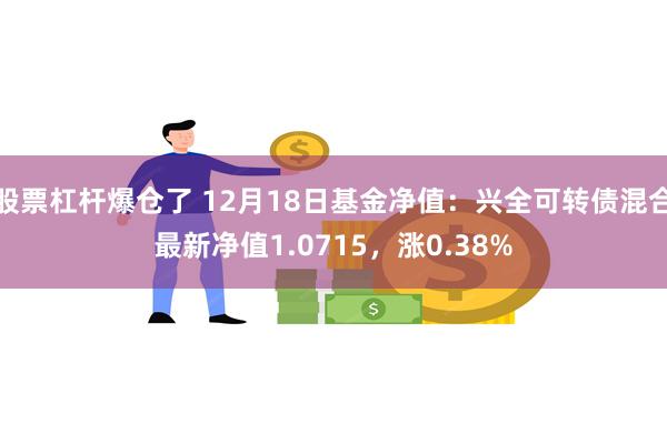 股票杠杆爆仓了 12月18日基金净值：兴全可转债混合最新净值1.0715，涨0.38%